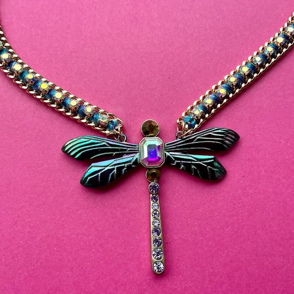 NWT Betsey Johnson Bug Collector Dragonfly Necklace + Earrings SET - Picture 10 of 16